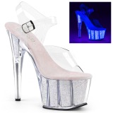 Opale paillettes 18 cm Pleaser ADORE-708UVG chaussure  talons de pole dance