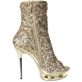 Or Paillettes 15,5 cm BLONDIE-R-1008 Plateforme Bottines Femmes