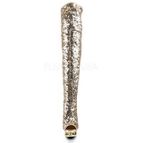 Or Paillettes 15 cm PLEASER BLONDIE-R-3011 Cuissardes Haut Talon