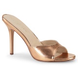 Or Rose 10 cm CLASSIQUE-01 grande taille mules femmes