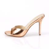 Or Rose 10 cm CLASSIQUE-01 grande taille mules femmes