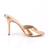 Or Rose 10 cm CLASSIQUE-01 grande taille mules femmes