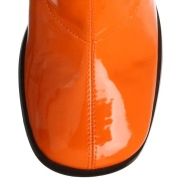 Orange en cuir verni 7,5 cm GOGO-300 talon botte femme pour homme