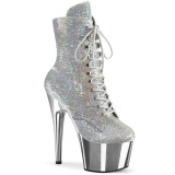 Paillettes argent 18 cm ADORE-1020SQ bottines plateforme de pole dance