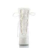 Peau 7 cm CUBBY-311 gothique bottes à lacets femme plateforme blanc