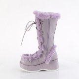 Peau 7 cm CUBBY-311 gothique bottes  lacets femme plateforme lavande