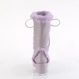 Peau 7 cm CUBBY-311 gothique bottes  lacets femme plateforme lavande