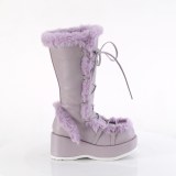 Peau 7 cm CUBBY-311 gothique bottes  lacets femme plateforme lavande