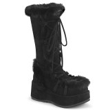 Peau 7 cm CUBBY-311 gothique bottes  lacets femme plateforme noir
