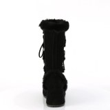 Peau 7 cm CUBBY-311 gothique bottes  lacets femme plateforme noir