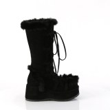 Peau 7 cm CUBBY-311 gothique bottes  lacets femme plateforme noir
