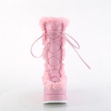 Peau 7 cm CUBBY-311 gothique bottes à lacets femme plateforme rose