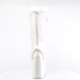 Peau blanc 13 cm CAMEL-311 bottes plateforme chunky talons pais