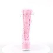 Peau rose 13 cm CAMEL-311 bottes plateforme chunky talons pais