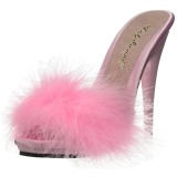 Pink 13 cm POISE-501F plumes de marabout Mules Chaussures