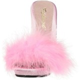 Pink 13 cm POISE-501F plumes de marabout Mules Chaussures