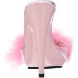 Pink 13 cm POISE-501F plumes de marabout Mules Chaussures