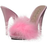 Pink 13 cm POISE-501F plumes de marabout Mules Chaussures