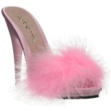 Pink 13 cm POISE-501F plumes de marabout Mules Chaussures