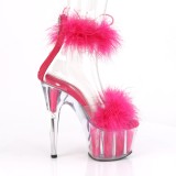 Pink 18 cm ADORE-724F sandales à talons hauts et plumes pole dance
