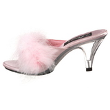 Pink 8 cm BELLE-301F plumes de marabout Mules Chaussures