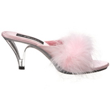 Pink 8 cm BELLE-301F plumes de marabout Mules Chaussures