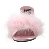 Pink 8 cm BELLE-301F plumes de marabout Mules Chaussures