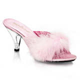 Pink 8 cm BELLE-301F plumes de marabout Mules Chaussures