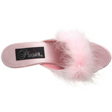 Pink 8 cm BELLE-301F plumes de marabout Mules Chaussures