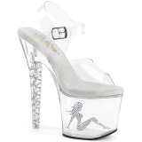 Plateforme Perspex 18 cm UNICORN-708TGRS talons hauts femme transparentes