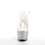 Plateforme argent glitter 18 cm ADORE-708LG talons hauts de stripteaseuses