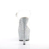 Plateforme argent glitter 18 cm ADORE-708LG talons hauts de stripteaseuses