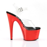 Plateforme chrom rouge 18 cm Pleaser ADORE-708 talons hauts de stripteaseuses