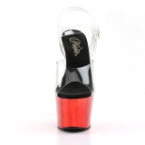 Plateforme chrom rouge 18 cm Pleaser ADORE-708 talons hauts de stripteaseuses