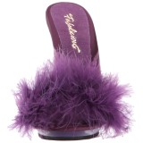 Pourpre 13 cm POISE-501F plumes de marabout Mules Chaussures