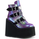 Pourpre glitter 14 cm SWING-105 bottines plateforme compenses lolita