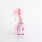 Rose 15 cm DELIGHT-624F sandales  talons hauts et plumes pole dance