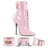 Rose 15 cm DOMINA-1023 bottines stiletto  talon aiguille