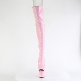 Rose 18 cm ADORE-3011HWR Hologramme plateforme bottes cuissardes bout ouvert