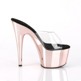 Rose 18 cm ADORE-701 Chrome Plateforme Mules Chaussures