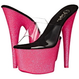 Rose 18 cm ADORE-701UVG neon plateforme mules talons hauts