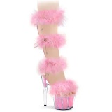 Rose 18 cm ADORE-727F sandales  talons hauts et plumes pole dance