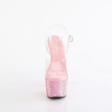 Rose 18 cm BEJEWELED-708RRS chaussure talon haut pole dance strass plateforme