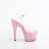 Rose 18 cm BEJEWELED-708RRS chaussure talon haut pole dance strass plateforme