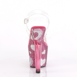 Rose 18 cm LOVESICK-708HEART Chaussures pour femmes talon pierres scintillantes