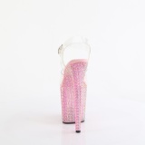 Rose 20 cm 808RRS chaussure talon haut pole dance strass plateforme