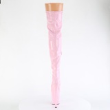 Rose 20 cm FLAMINGO-3000HWR Hologramme bottes overknee plateforme de pole dance
