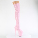 Rose 20 cm FLAMINGO-3000HWR Hologramme bottes overknee plateforme de pole dance
