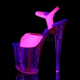 Rose 20 cm FLAMINGO-809UVT Neon Plateforme Sandales Hauts Talons