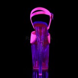 Rose 20 cm FLAMINGO-809UVT Neon Plateforme Sandales Hauts Talons